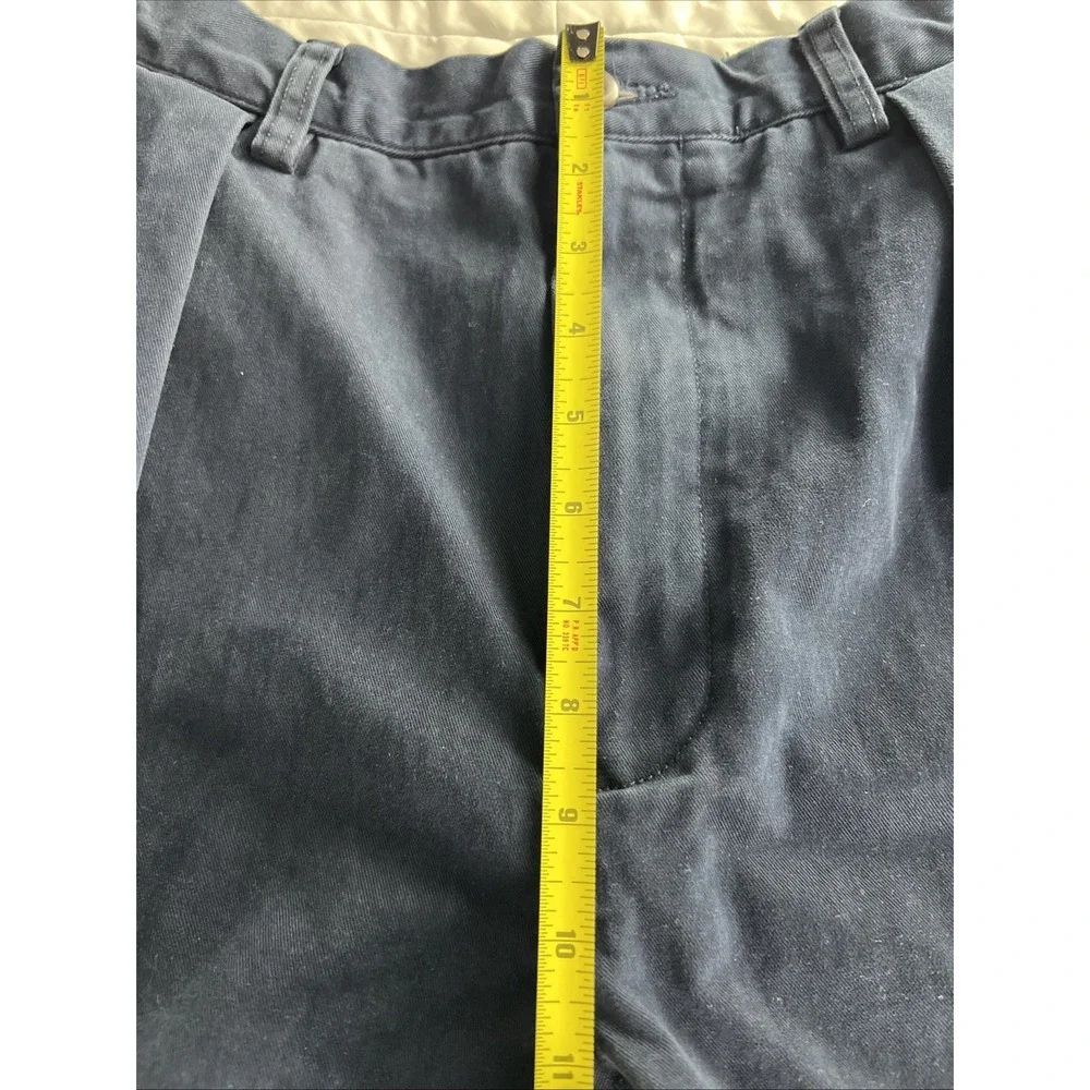 Polo Ralph Lauren Mens Cotton Pleated Pants Actual 36x30 1/2 Navy Blue Chino D27